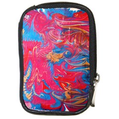 Abstract Flames Compact Camera Leather Case by kaleidomarblingart