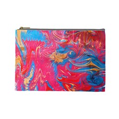 Abstract Flames Cosmetic Bag (large) by kaleidomarblingart