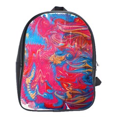 Abstract Flames School Bag (large) by kaleidomarblingart