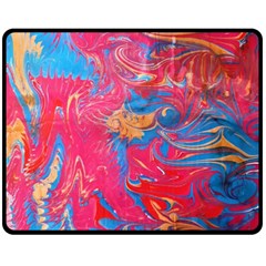 Abstract Flames Fleece Blanket (medium)  by kaleidomarblingart