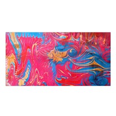 Abstract Flames Satin Shawl by kaleidomarblingart