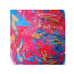 Abstract Flames Small Satin Scarf (square) by kaleidomarblingart