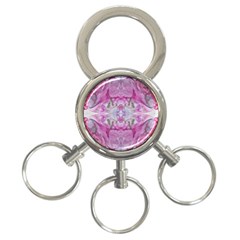 Painted Gem 3-ring Key Chain by kaleidomarblingart