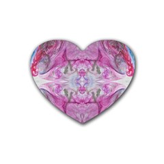 Painted Gem Heart Coaster (4 Pack)  by kaleidomarblingart