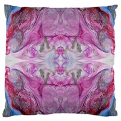 Painted Gem Large Cushion Case (one Side) by kaleidomarblingart