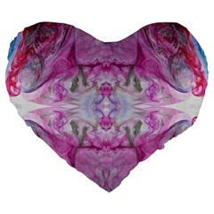 Painted Gem Large 19  Premium Heart Shape Cushions by kaleidomarblingart