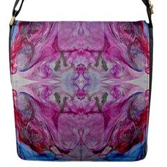 Painted Gem Flap Closure Messenger Bag (s) by kaleidomarblingart