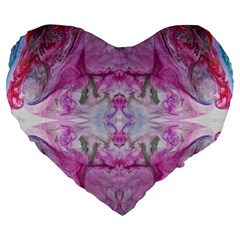 Painted Gem Large 19  Premium Flano Heart Shape Cushions by kaleidomarblingart