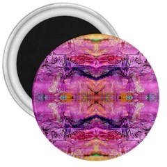 Magenta Kaleidoscope 3  Magnets by kaleidomarblingart