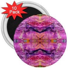 Magenta Kaleidoscope 3  Magnets (10 Pack)  by kaleidomarblingart