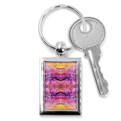 Magenta Kaleidoscope Key Chain (rectangle) by kaleidomarblingart