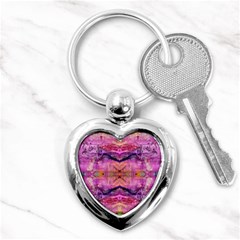 Magenta Kaleidoscope Key Chain (heart) by kaleidomarblingart