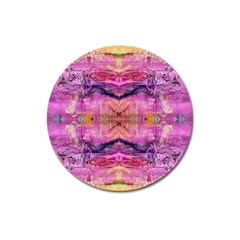 Magenta Kaleidoscope Magnet 3  (round) by kaleidomarblingart