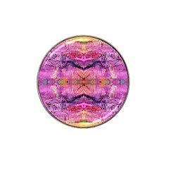 Magenta Kaleidoscope Hat Clip Ball Marker (4 Pack) by kaleidomarblingart