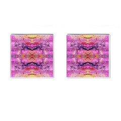 Magenta Kaleidoscope Cufflinks (square) by kaleidomarblingart