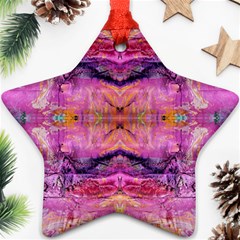 Magenta Kaleidoscope Star Ornament (two Sides) by kaleidomarblingart