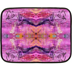 Magenta Kaleidoscope Double Sided Fleece Blanket (mini)  by kaleidomarblingart