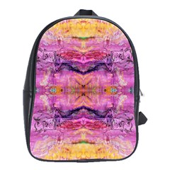 Magenta Kaleidoscope School Bag (large) by kaleidomarblingart