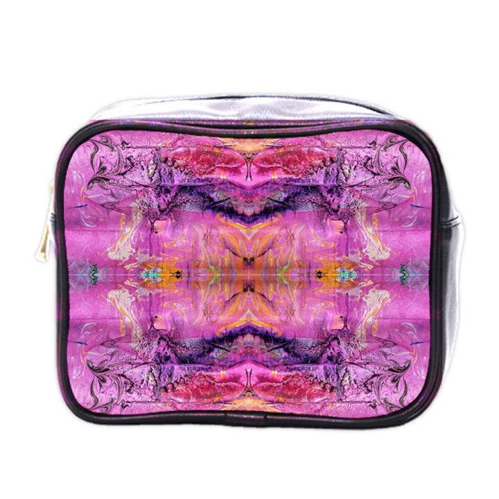 Magenta kaleidoscope Mini Toiletries Bag (One Side)