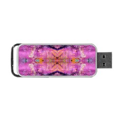 Magenta Kaleidoscope Portable Usb Flash (two Sides) by kaleidomarblingart