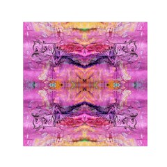 Magenta Kaleidoscope Small Satin Scarf (square) by kaleidomarblingart