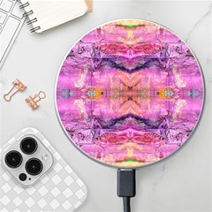 Magenta Kaleidoscope Wireless Charger by kaleidomarblingart