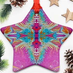 Indian Summer I Ornament (star) by kaleidomarblingart