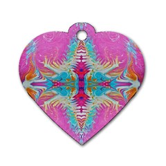 Indian Summer I Dog Tag Heart (two Sides) by kaleidomarblingart