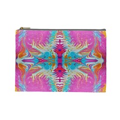 Indian Summer I Cosmetic Bag (large) by kaleidomarblingart