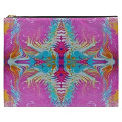 Indian Summer I Cosmetic Bag (xxxl) by kaleidomarblingart