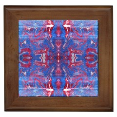 Red Blue Repeats Framed Tile