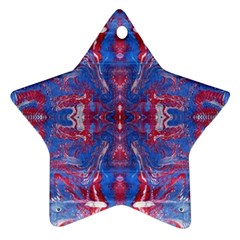 Red Blue Repeats Ornament (Star)