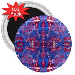 Red Blue Repeats 3  Magnets (100 pack)