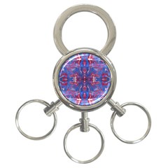 Red Blue Repeats 3-Ring Key Chain