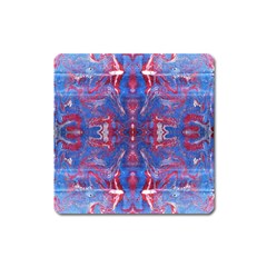 Red Blue Repeats Square Magnet