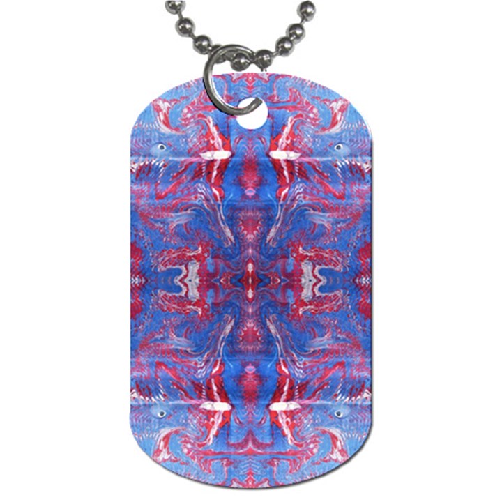 Red Blue Repeats Dog Tag (One Side)