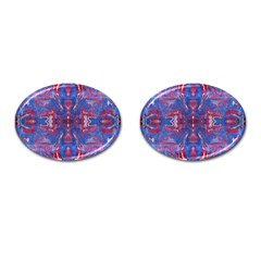 Red Blue Repeats Cufflinks (Oval)