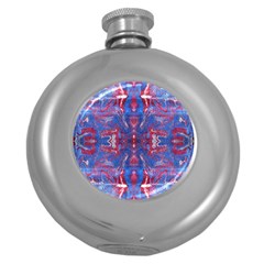 Red Blue Repeats Round Hip Flask (5 oz)