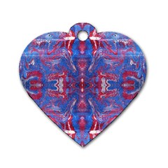 Red Blue Repeats Dog Tag Heart (One Side)