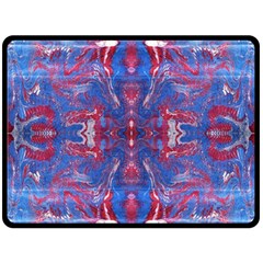 Red Blue Repeats Double Sided Fleece Blanket (Large) 