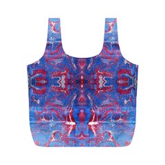 Red Blue Repeats Full Print Recycle Bag (m) by kaleidomarblingart