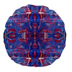 Red Blue Repeats Large 18  Premium Flano Round Cushions