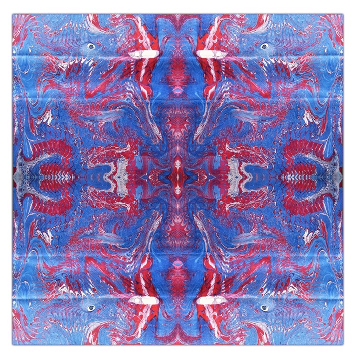 Red Blue Repeats Large Satin Scarf (Square)