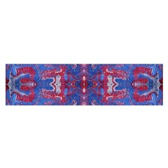 Red Blue Repeats Satin Scarf (Oblong)