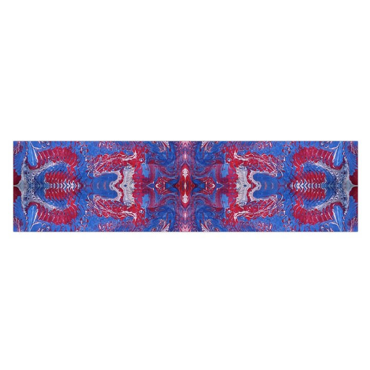 Red Blue Repeats Satin Scarf (Oblong)