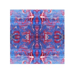 Red Blue Repeats Small Satin Scarf (Square)