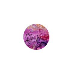 Magenta On Ochre Abstract  1  Mini Magnets by kaleidomarblingart