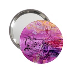 Magenta On Ochre Abstract  2 25  Handbag Mirrors by kaleidomarblingart