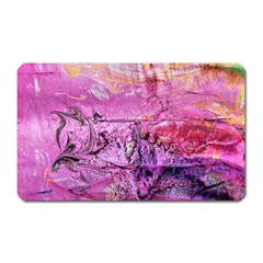 Magenta On Ochre Abstract  Magnet (rectangular) by kaleidomarblingart