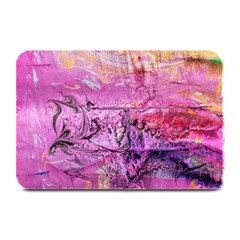 Magenta On Ochre Abstract  Plate Mats by kaleidomarblingart